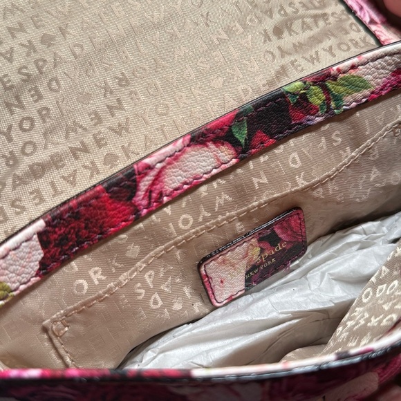 Kate Spade Pink and Red Floral Crossbody Bag NEW - Picture 7 of 12